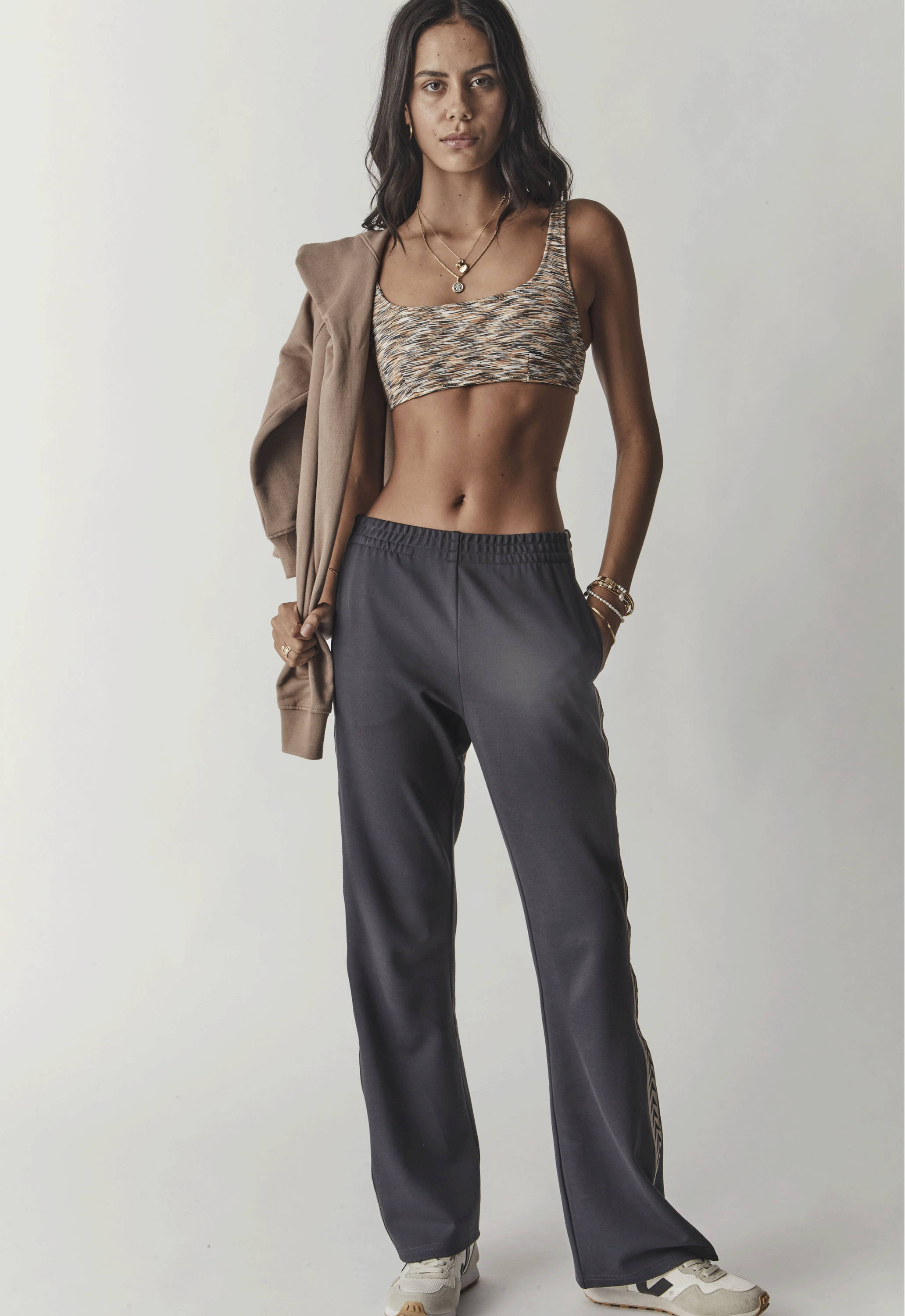 THE UPSIDE womens washed black Ren Petra Flare Pant.