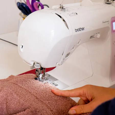 Sew the shoulder seam with a sewing machine