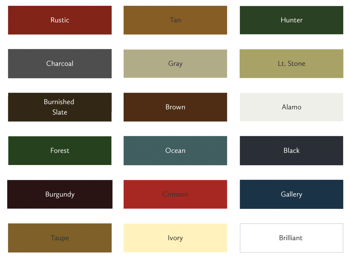 color option for shed siding and roof