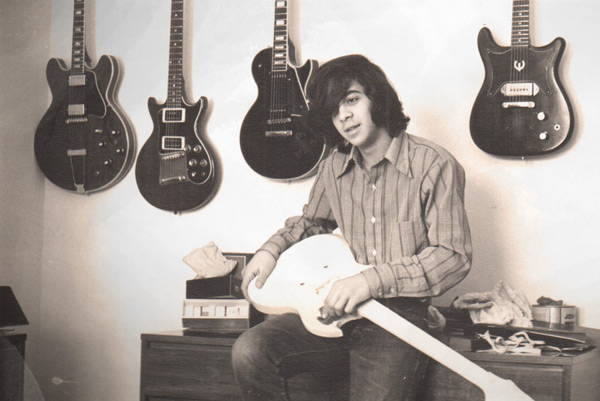 Young Dean Zelinsky with his Guitar Collection