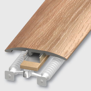 Transition molding with track, shim, and dowel tree