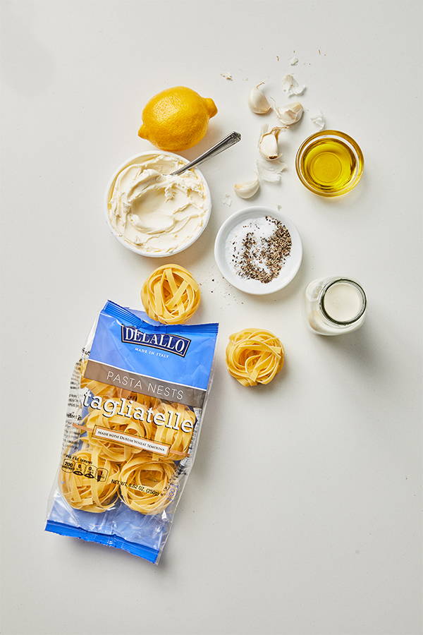 Ingredients for Creamy Garlic Pasta. 