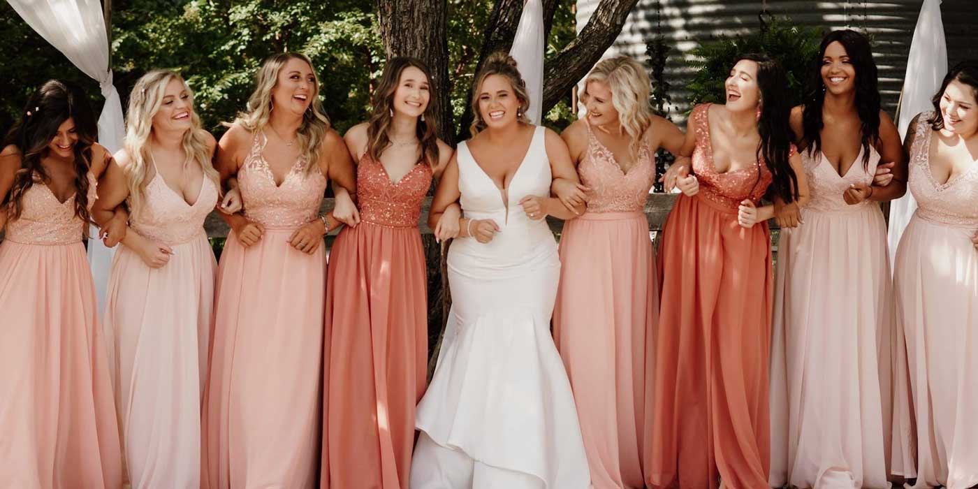 Mismatched Pink Bridesmaid Dresses Kennedy Blue