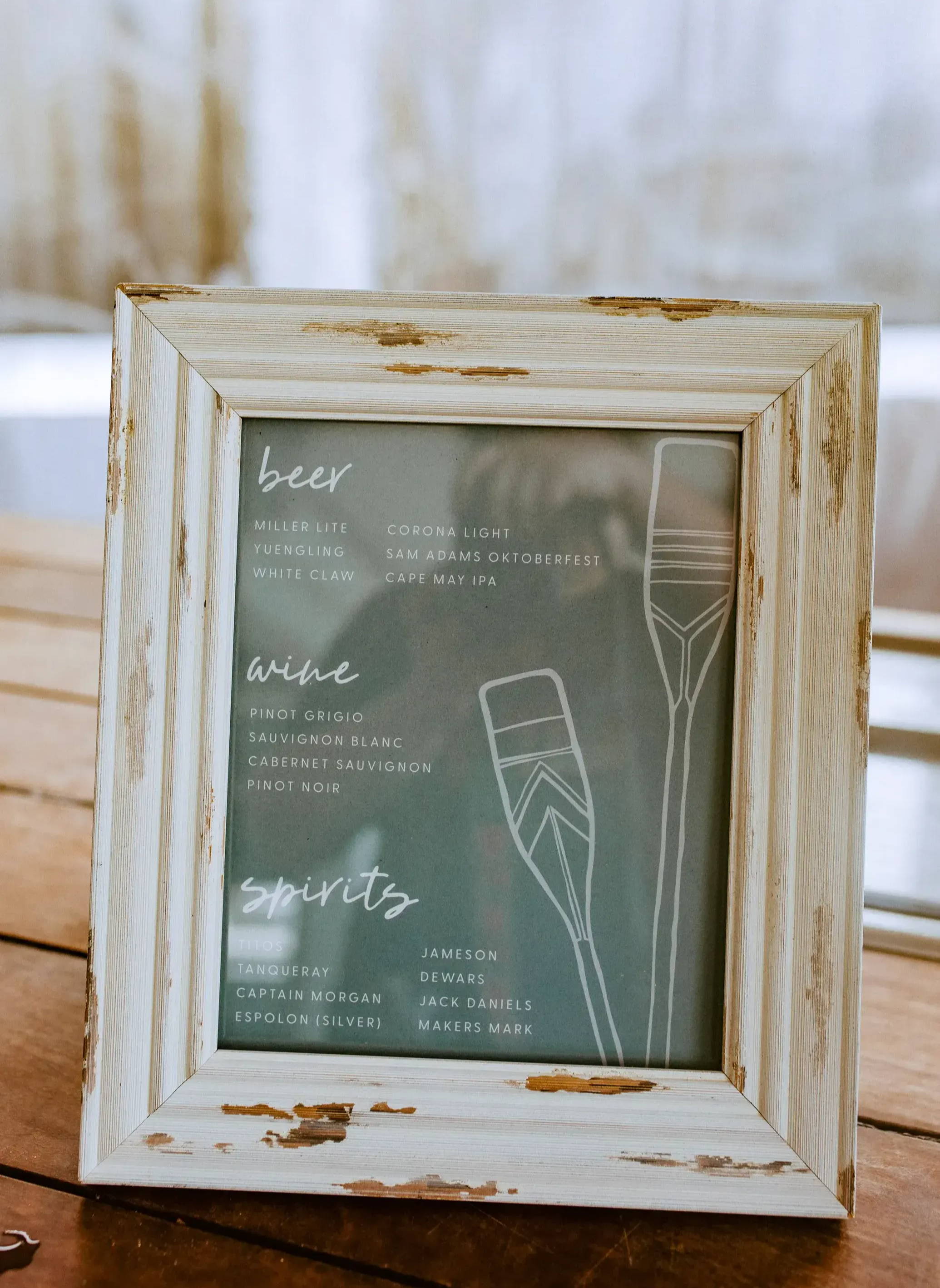 Coastal chic drink signage | Wedding spirits  | The Small Town Studio