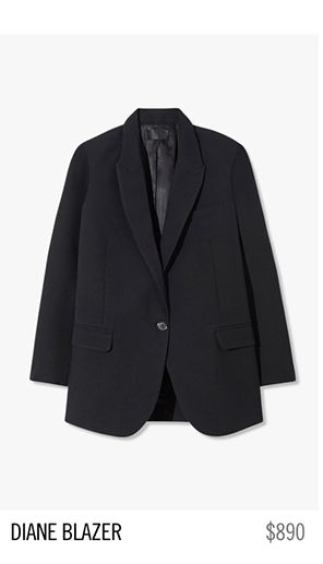 Black blazer from Diane, priced at $890.