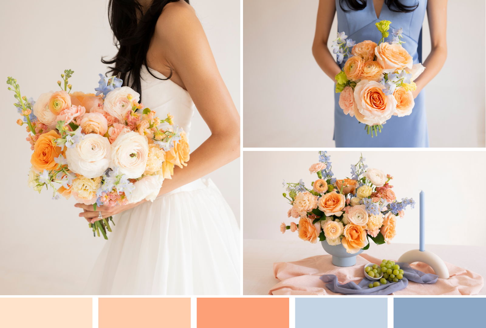 peach and blue
