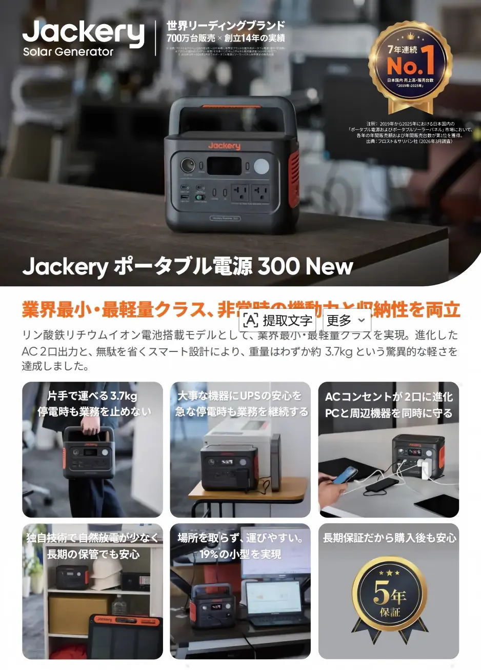 Jackery Portable Power Station 300 New with features and specifications.