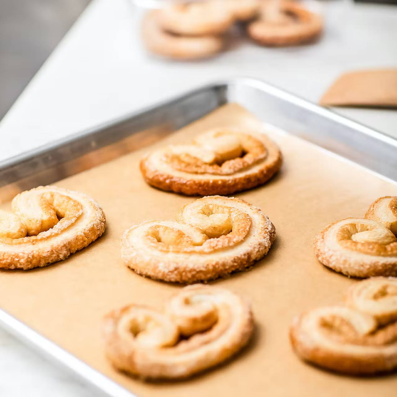 Palmiers on baking tray
