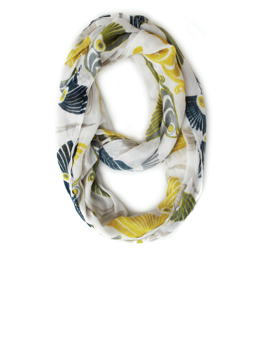 Hummingbirds Circle Scarf by Francis Horne Sr., Coast Salish