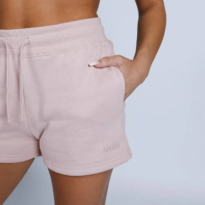 pink sacre fleece shorts