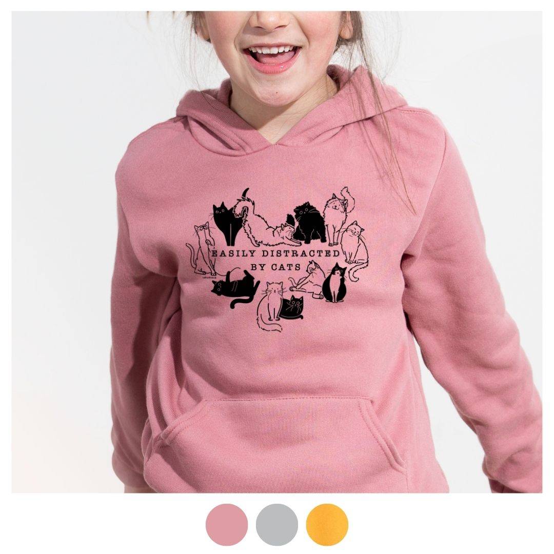 easily distracted by cats hoodie by inkopious