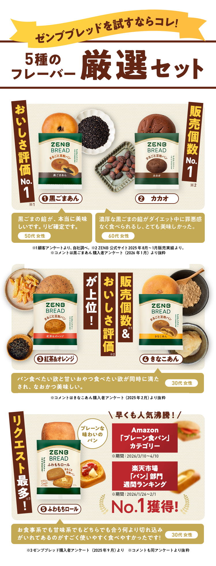 ダイエット用品　まとめ 糖質オフ＆グルテンフリー ゼンブブレッド／ZENB公式通販／ダイエット