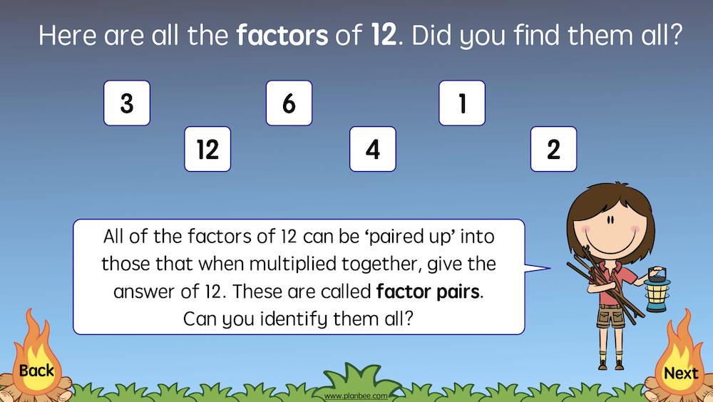 Factor Pairs Year 4 Maths lesson by PlanBee