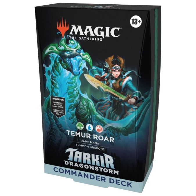 Magic: The Gathering Temur Roar Commander Deck packaging design.
