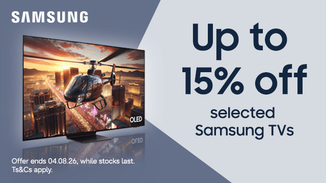 Up to 15% off selected Samsung TVs