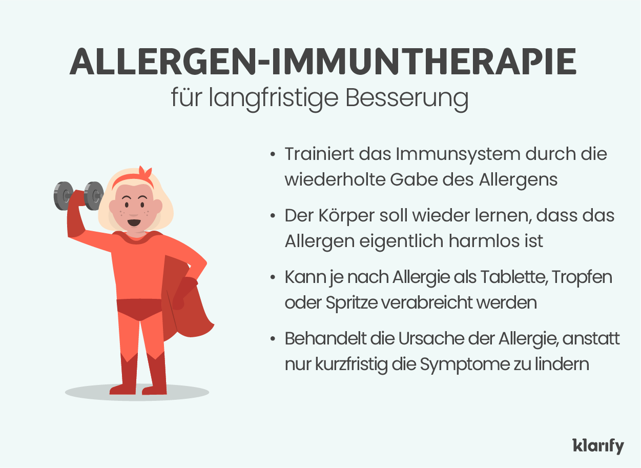  Infographic about allergy immunotherapy, an allergy medicine for kids for long-term relief. Details of the infographic listed below