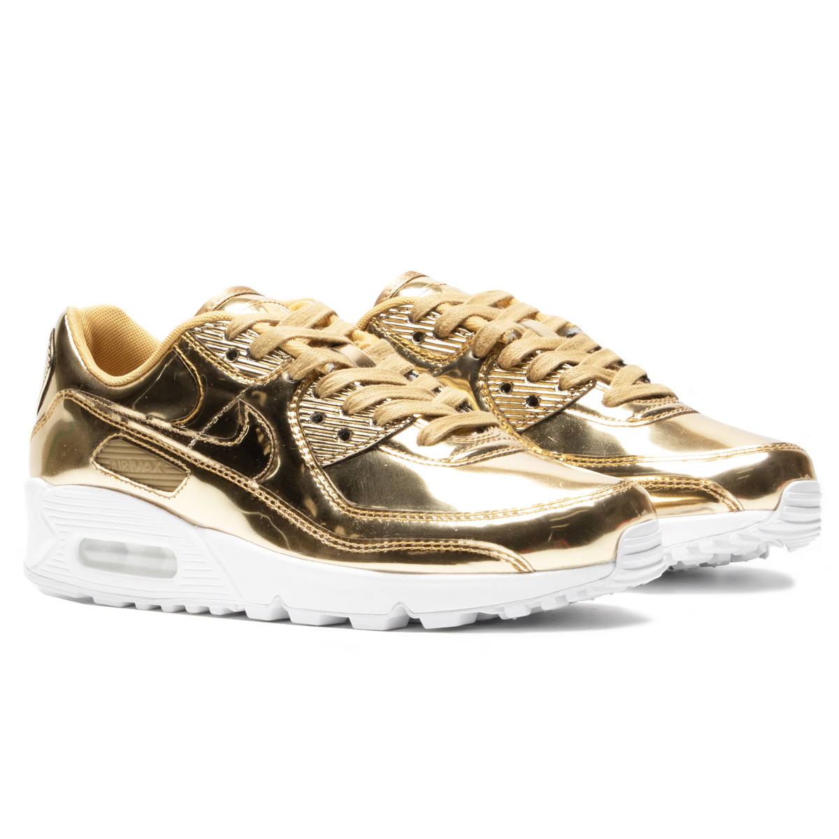 nike air max 90 liquid metal sneakers in gold