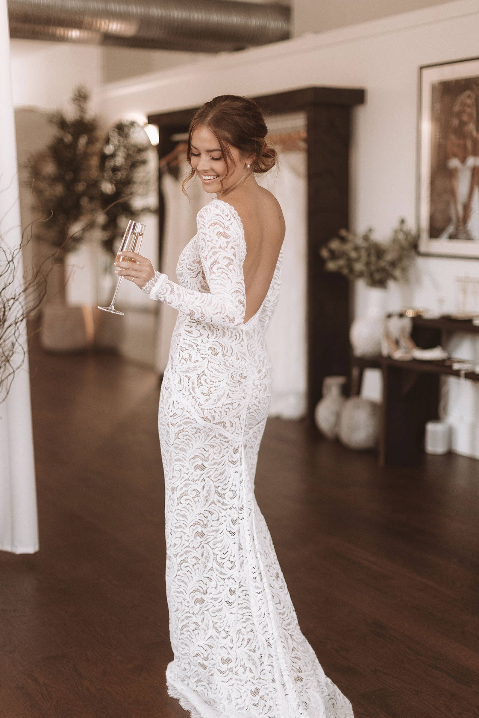 Bride wearing the Grace Loves Lace Orla wedding dress