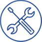 installation wrench and screwdriver icon