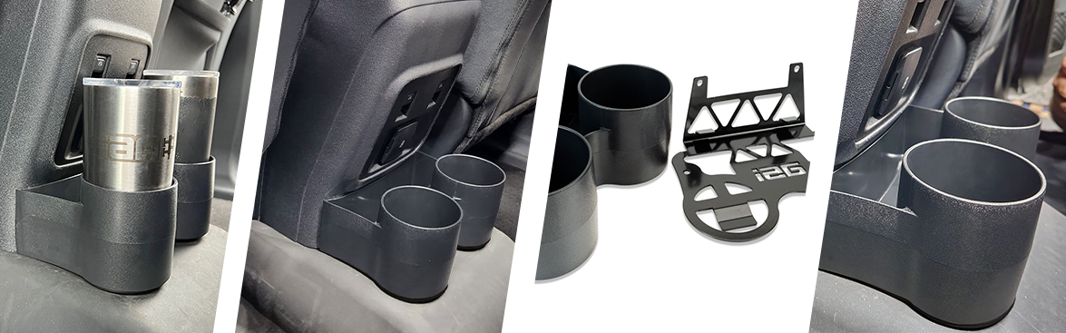 This page features a photo collage of cup holders for Ford Broncos.