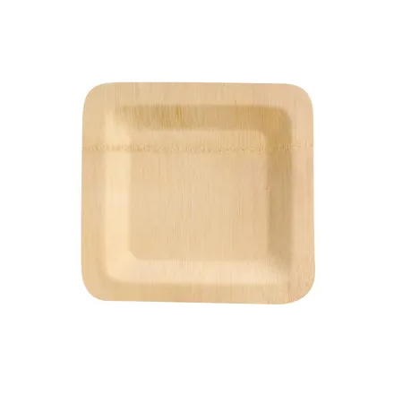 A square wooden plate