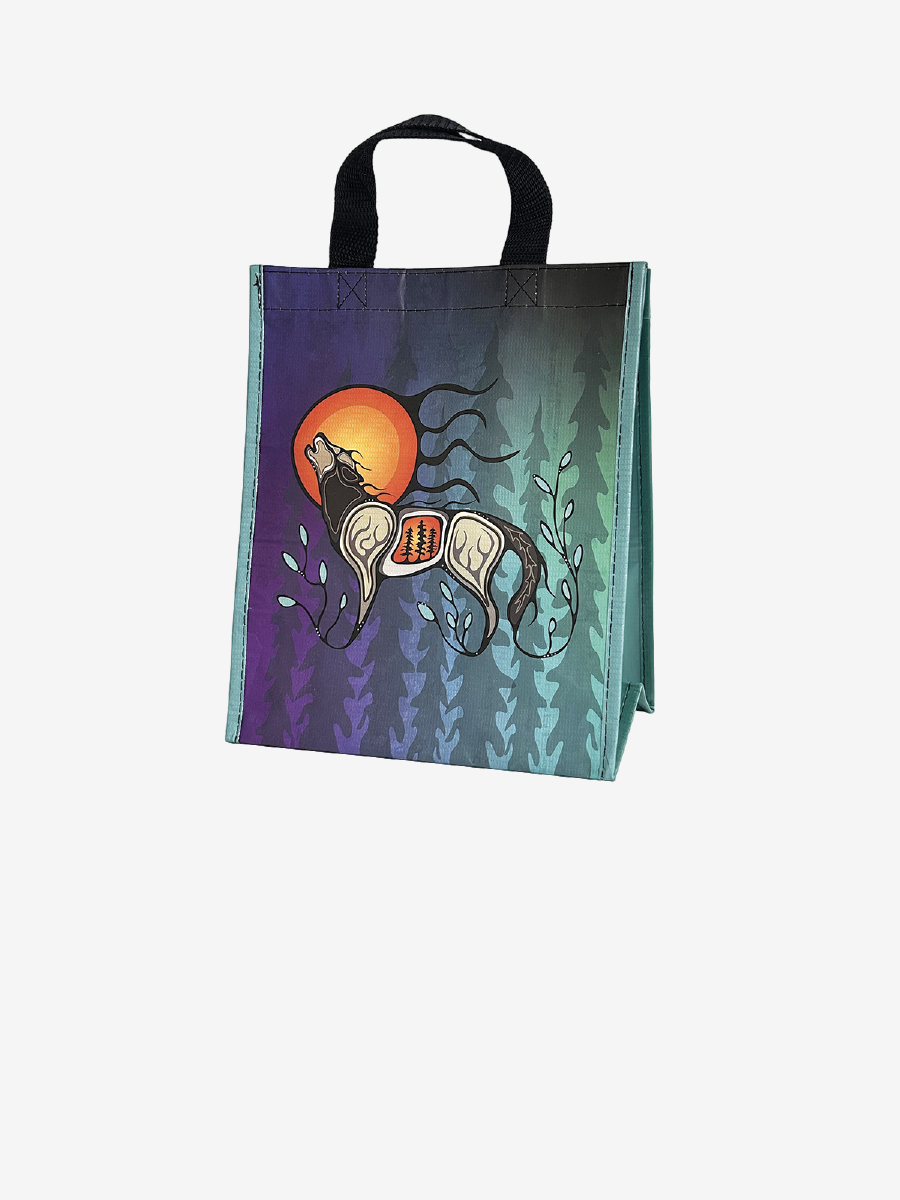 Wolf (Ma'iingan) Small Eco Bag by Storm Angeconeb
