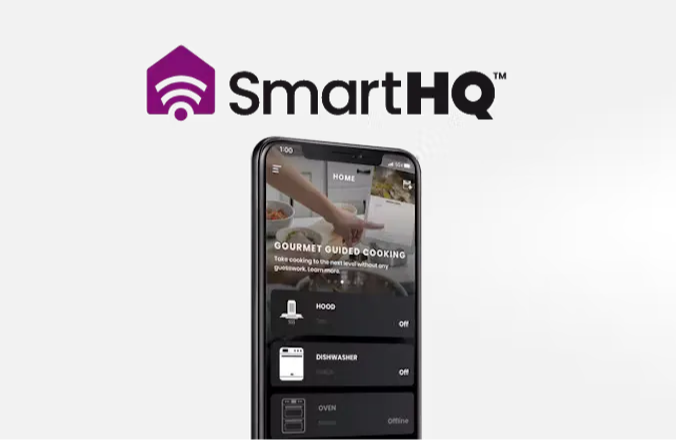 SmartHQ logo and app screen