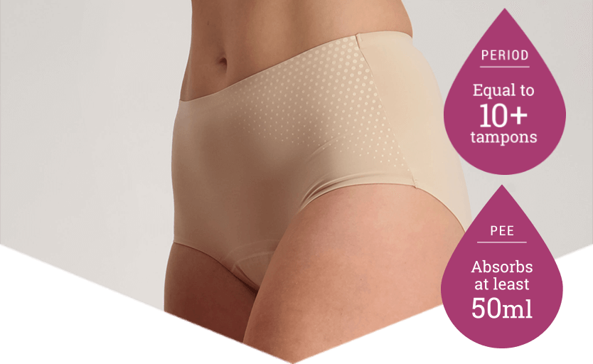 Full Brief Extra Beige - Super Absorbent - Pee and Period Proof Underwear - Just'nCase by Confitex 