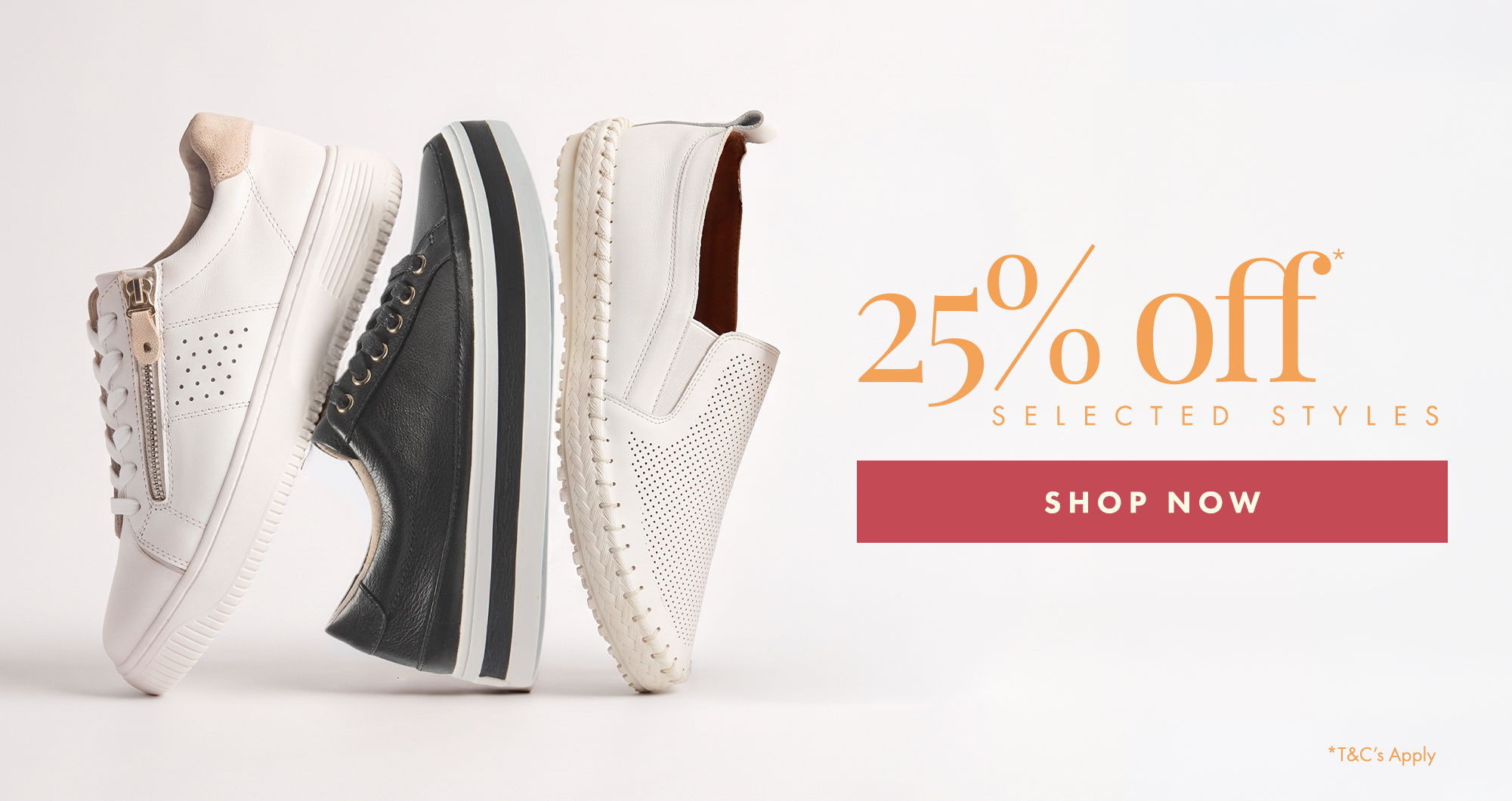 Up to 25% off selected styles.