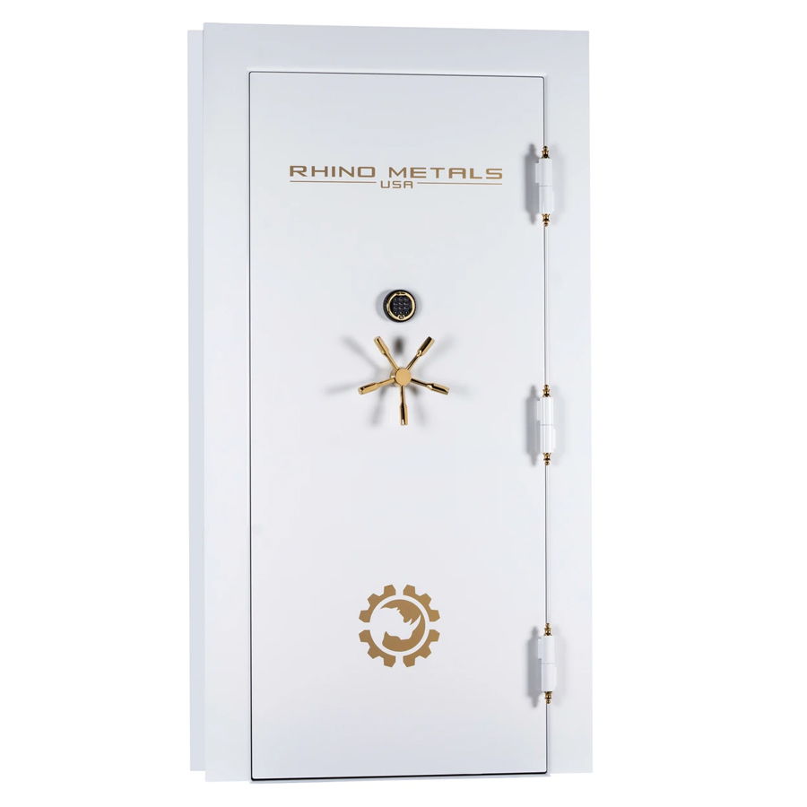 Rhino Metals VD8035 outswing vault door series pearl white exterior
