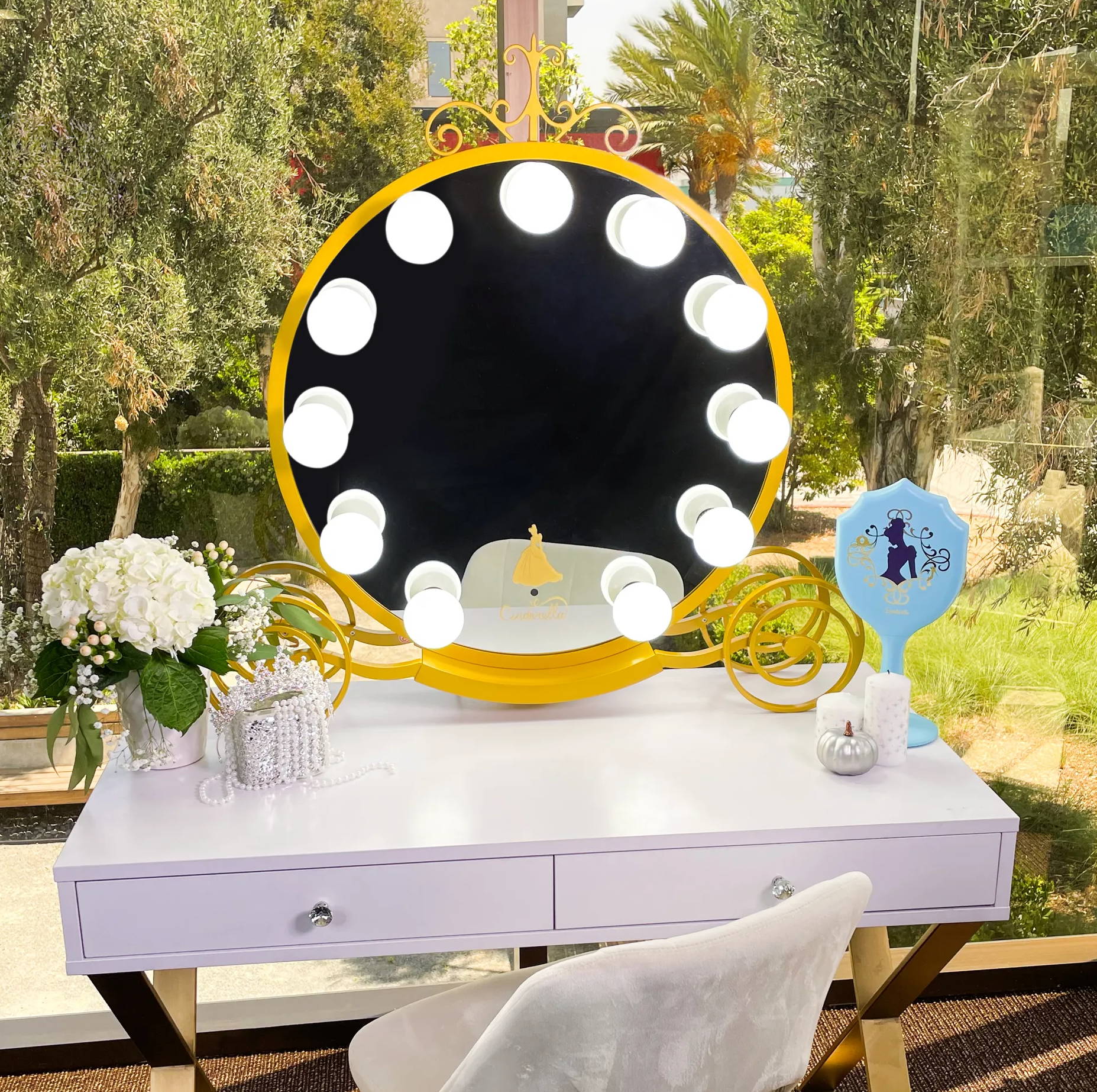 cinderella pumpkin carriage makeup mirror