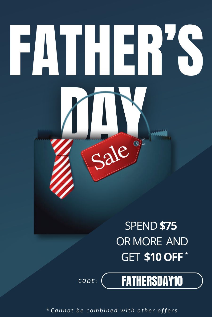 Father's Day sale advertisement with spending and discount details.