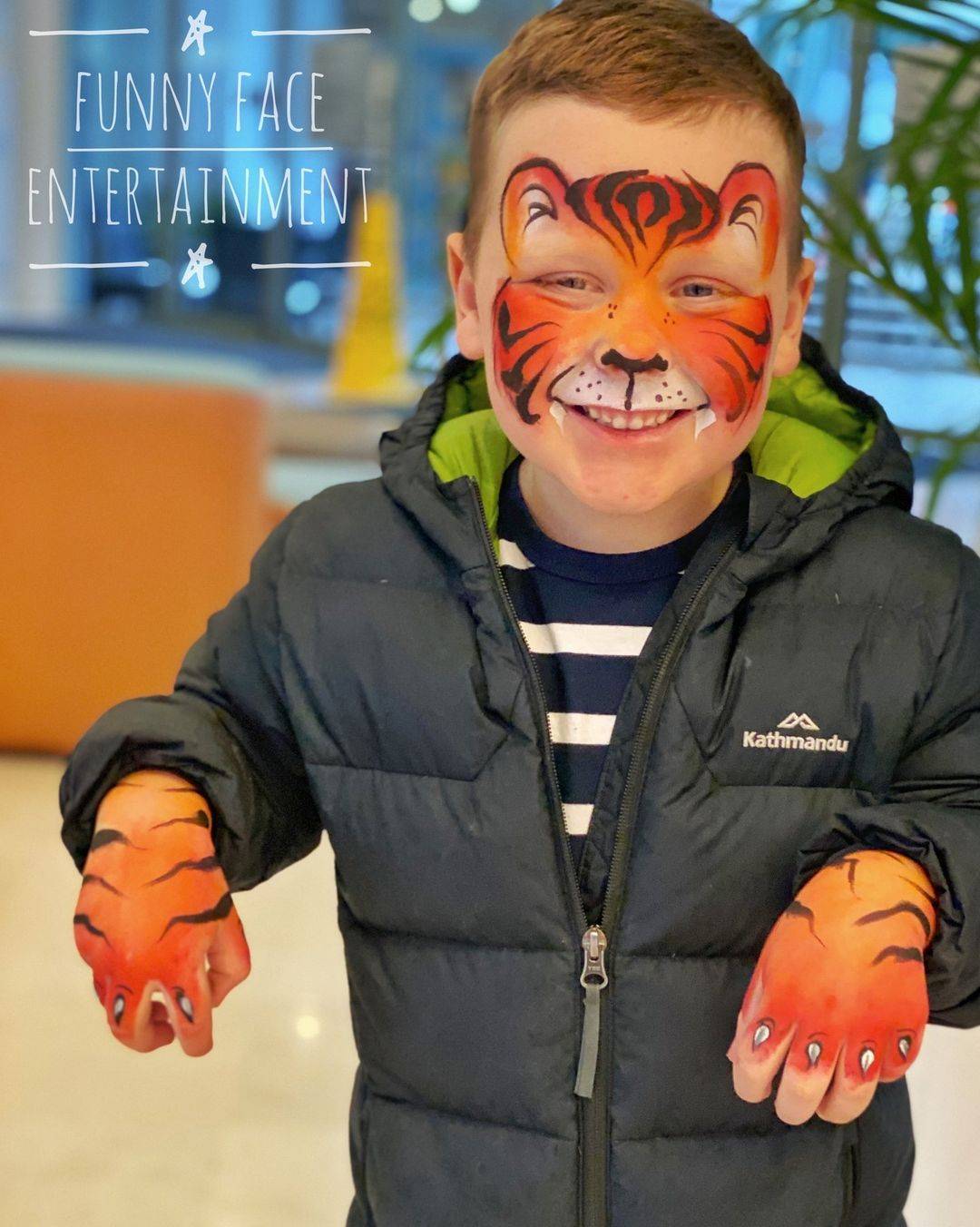 tiger face painting boy design