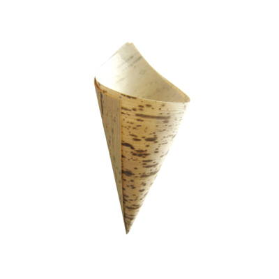 A bamboo leaf food cone