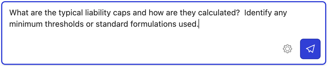 Text asking about typical battery caps and standard formulations.