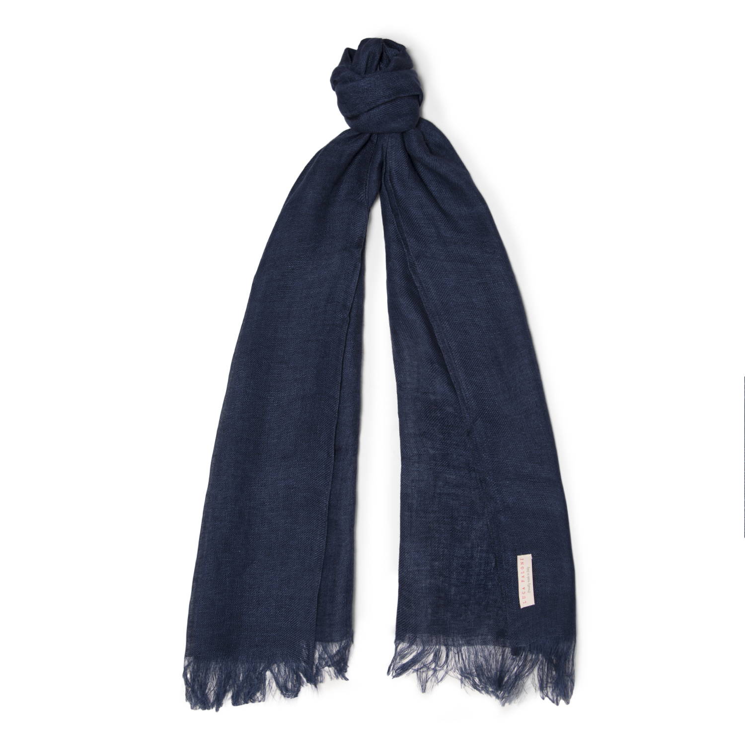 Luca Faloni Navy Blue Linen Scarf Made in Italy