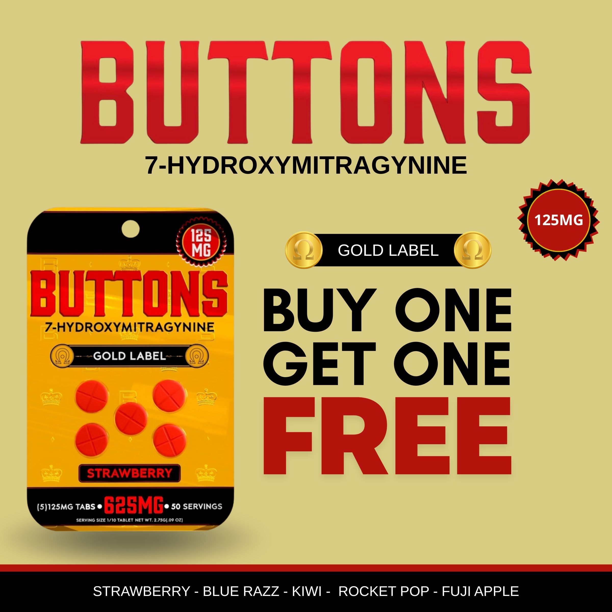 Buttons product advertisement with 