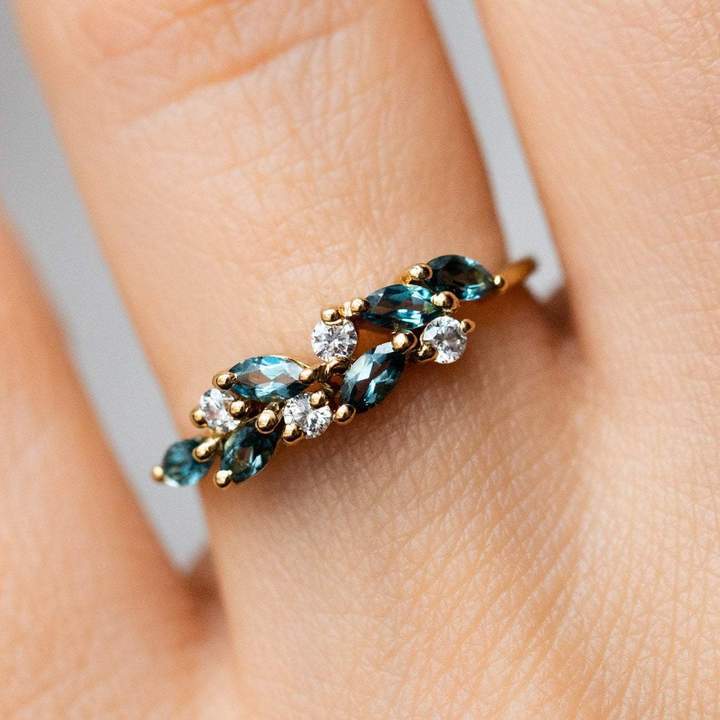 London Blue Topaz and Diamond Orchard Ring