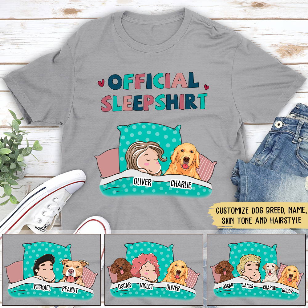 DOG OFFICIAL SLEEPSHIRT - PERSONALIZED CUSTOM UNISEX T-SHIRT