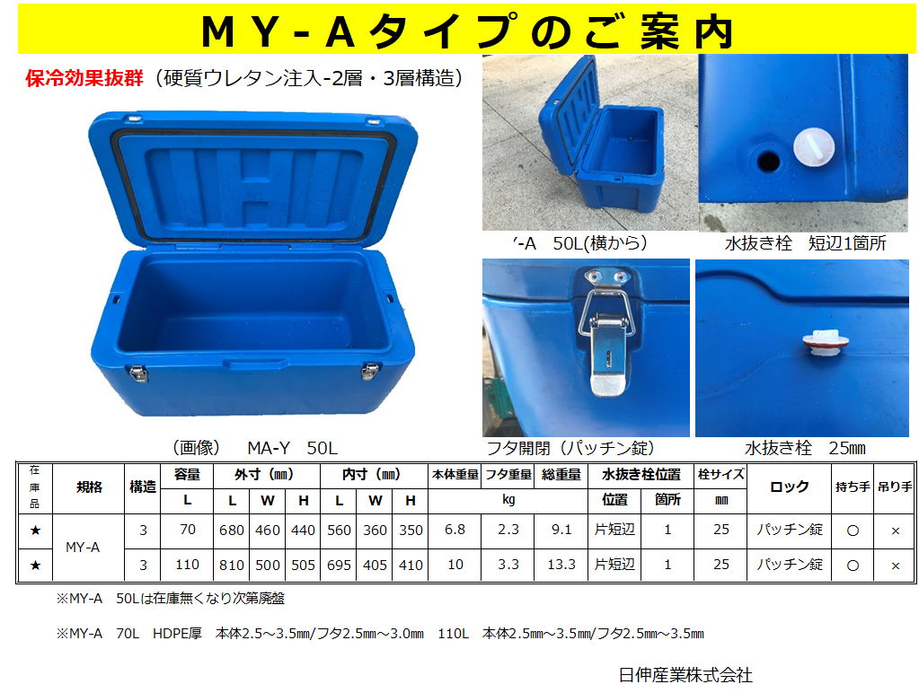 漁業用小型クーラーボックス– 日伸産業 株式会社