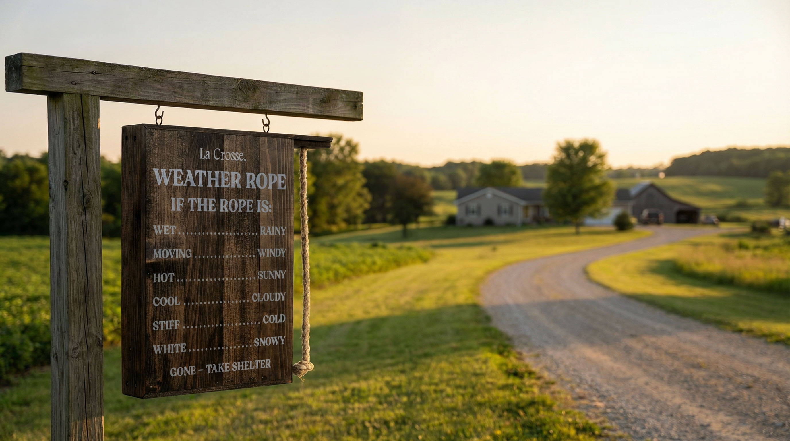 The La Crosse Weather Rope shown along a gravel road in a rural setting during the Summer.