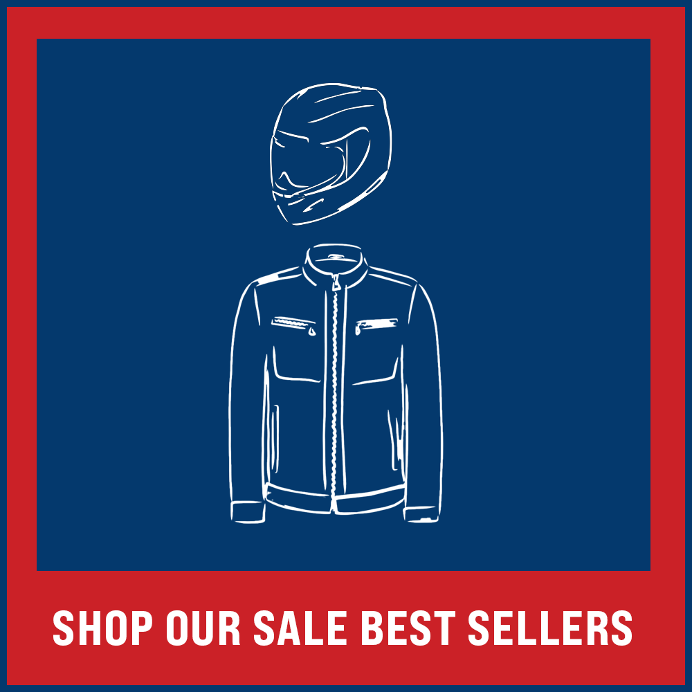 Shop our sale motorcycle clothing, helmets & accessory range now.