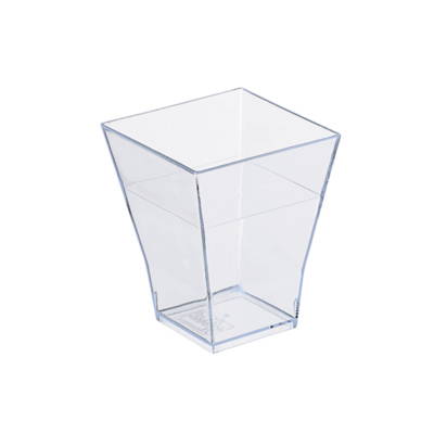 A square clear mini cup