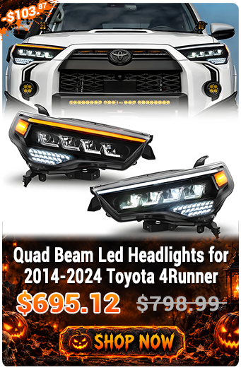 Quad Beam Led Headlights for 2014-2024 Toyota 4Runner. Promotional price $695.12, originally $798.99. Use code HW13.