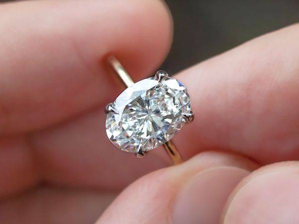 oval lab diamond ring