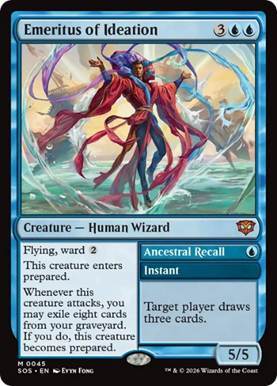 Card from a fantasy game featuring a wizard with abilities.