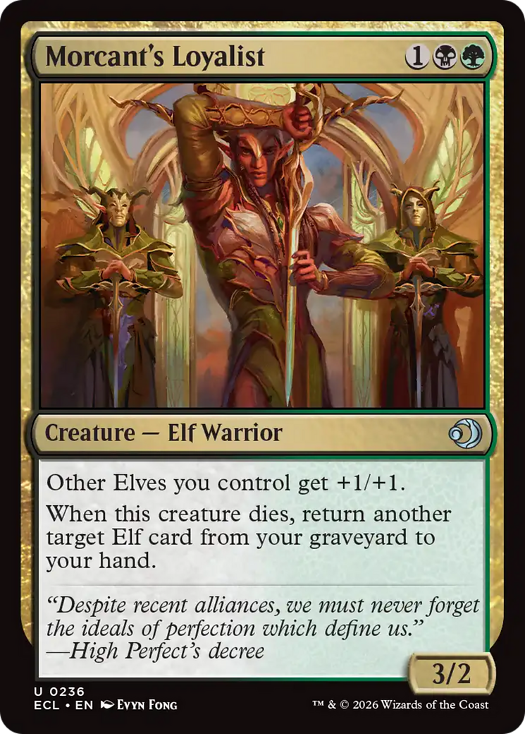 The card Morcant's Loyalist from the MTG set Lorwyn Eclipsed.