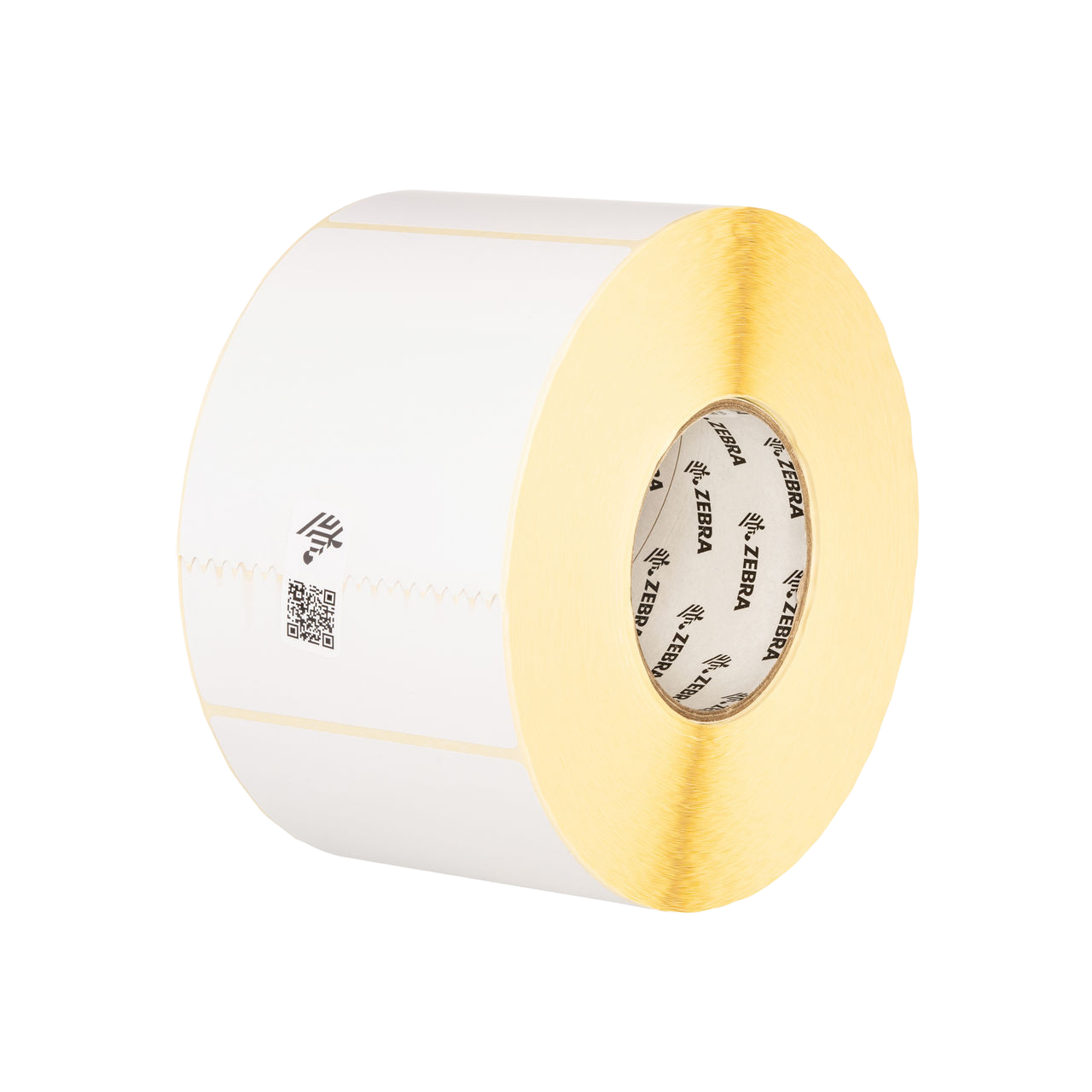 Roll of white adhesive tape with yellow backing.