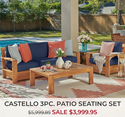 Castello 3-piece patio seating set on sale for $3,999.95.