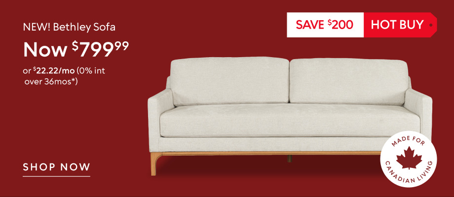 Save $200 on the Bethley sofa, now $799.99.